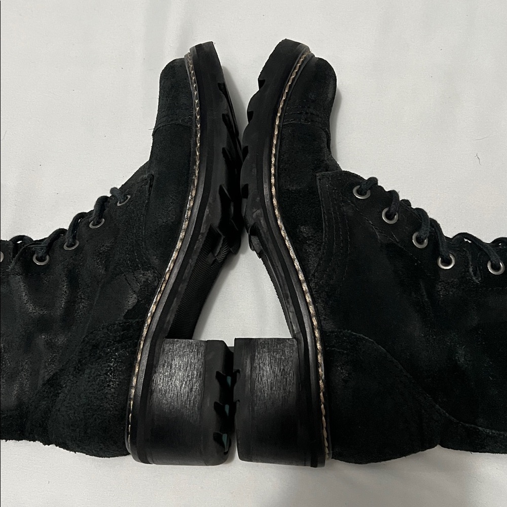 Donald J Pliner Black Leather Gita Side Zip Combat Boots - Picture 7 of 12